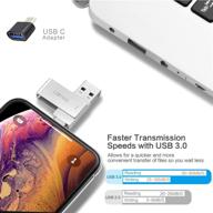 флеш-накопитель usb на 256 гб для iphone и ipad - фотоаппарат с адаптером usb-c/micro lomygus - совместим с ios и windows - хранилище памяти (256 гб, серый) логотип