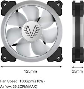 img 1 attached to 🔵 Вентиляторы корпуса для игрового ПК Vetroo SG120 - 2шт, 120мм вентиляторы с кольцевой подсветкой Halo LED, прозрачный мод с неоновой подсветкой, 4-контактный / 3-контактный вентилятор (синий)
