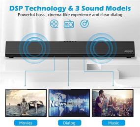 img 2 attached to 🔊 Forsurul 40W Soundbar: Immersive 3D Surround Sound for TV, PC, and Projectors - Bluetooth 5.0, 23-Inch Home Theater System with 3 Equalizer Modes and Built-in DSP - Coaxial/Aux/USB Connection, Remote Control Included