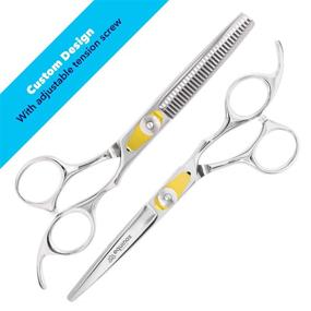 img 3 attached to 💇 Equinox Professional Razor Edge Series - Ultimate Hair Cutting and Thinning/Texturizing Scissors Set - Premium Barber Shears Kit (6.5 Inches)