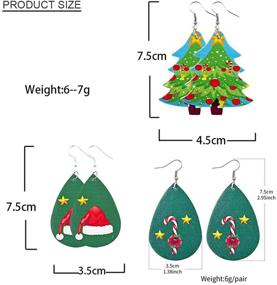 img 3 attached to 🎄 Set of 16 Christmas Faux Leather Earrings: Lightweight Teardrop Dangle Earrings with Christmas Tree, Hat, Elk, and Shoes Designs - Perfect Xmas Gift for Women and Girls. Festive Holiday Earrings for Christmas Season.