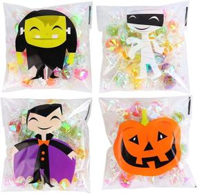 img 1 attached to Spooky Delights: 320 Clear Self-Adhesive Halloween Treat Bags for Party Favors
