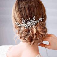 sparkling silver rhinestone flower bridal hair comb: stunning wedding headpiece for women and girls logo