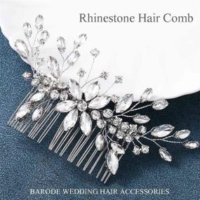 img 2 attached to Sparkling Silver Rhinestone Flower Bridal Hair Comb: Stunning Wedding Headpiece for Women and Girls