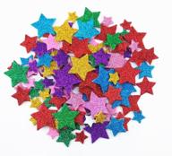 honbay 200pcs glitter star shape foam stickers with self adhesive - colorful assortment logo