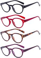 👓 eyekepper 5-pack retro key hole oval round spring-hinges reading glasses +1.5: clear vision with vintage charm logo