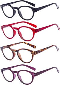 img 4 attached to 👓 Eyekepper 5-Pack Retro Key Hole Oval Round Spring-Hinges Reading Glasses +1.5: Clear Vision with Vintage Charm