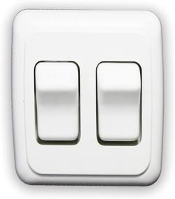 img 2 attached to 🔌 12-Volt Double SPST On-Off Switch: Ideal for RV, Trailer, Camper (White Bezel)