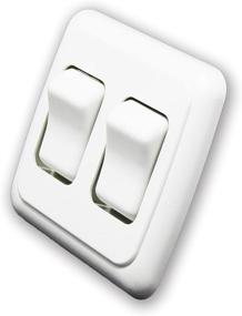 img 3 attached to 🔌 12-Volt Double SPST On-Off Switch: Ideal for RV, Trailer, Camper (White Bezel)