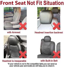 img 2 attached to Flying Banner Car Seat Covers Full Set Front Seats And Rear Bench Seat Car Seat Protectors Durable Jacquard Cover Protectors SUV Truck Black Gray Tan (Gray)