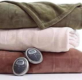 img 2 attached to 🔥 Cozy Up with Sunbeam Slumber Rest Velvet Plush Mushroom (Beige) Full Heated Blanket - Stay Warm in Style!
