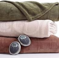 🔥 cozy up with sunbeam slumber rest velvet plush mushroom (beige) full heated blanket - stay warm in style! logo