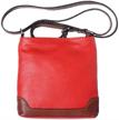 lagaksta italian leather crossbody red brown women's handbags & wallets and crossbody bags logo