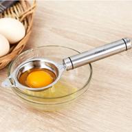 🥚 stainless steel egg separator - kitchen gadgets baking tools - yolk remover, egg divider, yoke separators - premium egg white yolk separator with egg filter logo