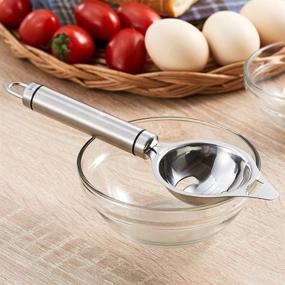 img 1 attached to 🥚 Stainless Steel Egg Separator - Kitchen Gadgets Baking Tools - Yolk Remover, Egg Divider, Yoke Separators - Premium Egg White Yolk Separator with Egg Filter