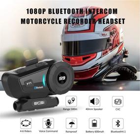 img 2 attached to 🎧 Гарнитура для шлемов Powersports - SCSETC Bluetooth интерком с водонепроницаемой системой связи, диапазон 2000м для мотоцикла/лыжи/ATV/мини-мотоцикла/внедорожника, поддерживает до 6 ездоков.