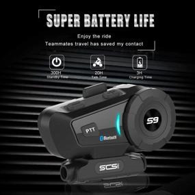 img 1 attached to 🎧 Гарнитура для шлемов Powersports - SCSETC Bluetooth интерком с водонепроницаемой системой связи, диапазон 2000м для мотоцикла/лыжи/ATV/мини-мотоцикла/внедорожника, поддерживает до 6 ездоков.