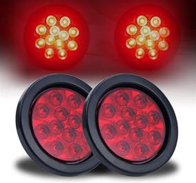 img 4 attached to 🚦 LivTee Waterproof 4" Round Red LED Trailer Lights Tail Brake Stop Turn Parking Light Kit: Ideal for Boat Trailers, RVs, Jeeps, and Trucks - Includes Grommet and Plug - 2pcs