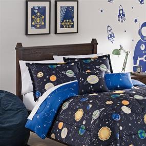 img 1 attached to 🌌 Waverly Space Adventure Modern Graphic Reversible Comforter Set, Full/Queen Size, Multicolor - Enhanced SEO