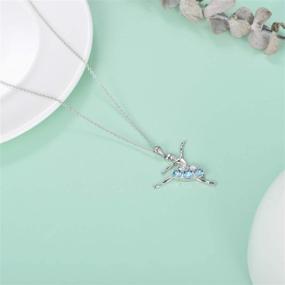 img 1 attached to 🩰 AOBOCO Ballerina Necklace: Sterling Silver Dancer Pendant Jewelry with Birthstone Crystals - Perfect Ballet Themed Gifts for Girls, Teens, and Women