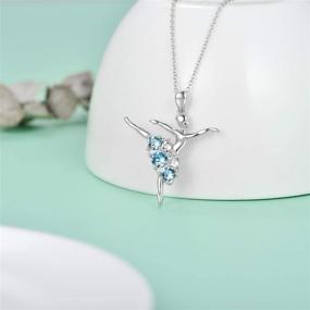 img 2 attached to 🩰 AOBOCO Ballerina Necklace: Sterling Silver Dancer Pendant Jewelry with Birthstone Crystals - Perfect Ballet Themed Gifts for Girls, Teens, and Women