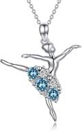 🩰 aoboco ballerina necklace: sterling silver dancer pendant jewelry with birthstone crystals - perfect ballet themed gifts for girls, teens, and women logo