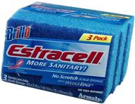 🧽 brillo basics estracell more sanitary no scratch scrub sponge - pack of 6 (2-pack) logo