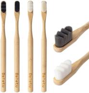 🪥 зубная щетка из бамбука daletu: биодеградируемые мягкие щетины, 4 штуки экологичные зубные щетки для чувствительных зубов и рецессии десен логотип