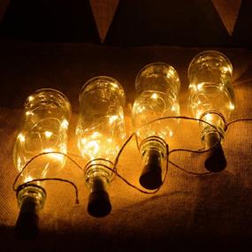 img 1 attached to 🍾 Enhance Any Occasion with kingleder Wine Bottle USB Rechargeable LED Cork Lights - Set of 4 Warm White String Lights for Wedding, Bedroom, Living Room Décor