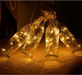 img 2 attached to 🍾 Enhance Any Occasion with kingleder Wine Bottle USB Rechargeable LED Cork Lights - Set of 4 Warm White String Lights for Wedding, Bedroom, Living Room Décor