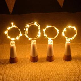 img 3 attached to 🍾 Enhance Any Occasion with kingleder Wine Bottle USB Rechargeable LED Cork Lights - Set of 4 Warm White String Lights for Wedding, Bedroom, Living Room Décor