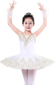 img 4 attached to 👗 Sparkling Swan Lake Tutu: ZX Girls Camisole Skirted Leotard Ballet Dress for Ballerina Competition 4-13Y