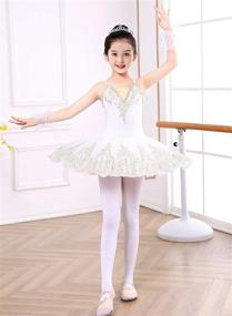 img 2 attached to 👗 Sparkling Swan Lake Tutu: ZX Girls Camisole Skirted Leotard Ballet Dress for Ballerina Competition 4-13Y