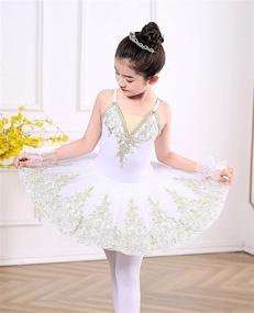 img 1 attached to 👗 Sparkling Swan Lake Tutu: ZX Girls Camisole Skirted Leotard Ballet Dress for Ballerina Competition 4-13Y