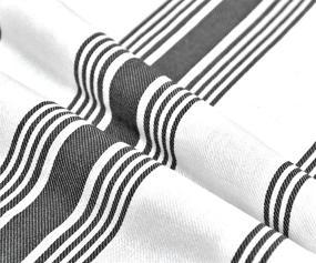 img 1 attached to Farmhouse Black Striped Dish Towels: Stylish Set of 4 Trendy Stripes Black/White - 100% Cotton Kitchen Towels (16 X 27)