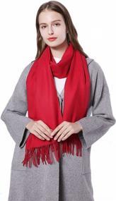 img 3 attached to 🧣 Super Soft Warm Cashmere Scarf Pashminas Wraps Shawl JAKY Global 78" x 27" Scarves for Women and Men