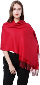 img 2 attached to 🧣 Super Soft Warm Cashmere Scarf Pashminas Wraps Shawl JAKY Global 78" x 27" Scarves for Women and Men