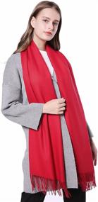 img 1 attached to 🧣 Super Soft Warm Cashmere Scarf Pashminas Wraps Shawl JAKY Global 78" x 27" Scarves for Women and Men
