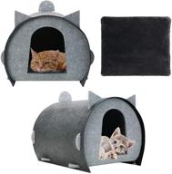 scenereal detachable cat house with mat: portable felt pet tent for indoor cats and small puppies - perfect for outdoor travel! logo