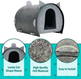 img 3 attached to SCENEREAL Detachable Cat House with Mat: Portable Felt Pet Tent for Indoor Cats and Small Puppies - Perfect for Outdoor Travel!