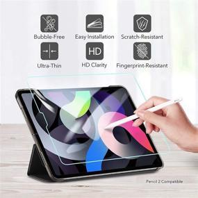 img 2 attached to ESR Trifold Case Set for iPad Air 4 2020 10.9 Inch - Ascend Series (Black) | Includes Glass Screen Protector, Auto Sleep/Wake, Supports Pencil 2 Wireless Charging