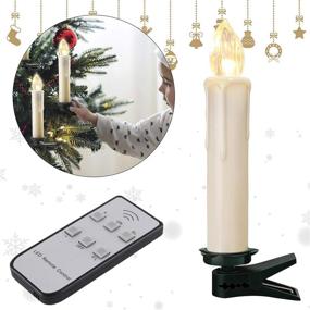 img 3 attached to 🕯️ Set of 12 German Battery Operated Taper LED Candle Lights for Christmas and Hanukkah, Wireless with Remote Candles. Ideal for Christmas, Party, Wedding, Birthday, Hanukkah, with No/Slow/Fast Flickering