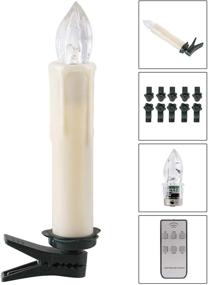 img 1 attached to 🕯️ Set of 12 German Battery Operated Taper LED Candle Lights for Christmas and Hanukkah, Wireless with Remote Candles. Ideal for Christmas, Party, Wedding, Birthday, Hanukkah, with No/Slow/Fast Flickering