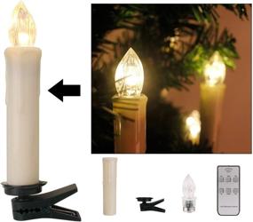 img 2 attached to 🕯️ Set of 12 German Battery Operated Taper LED Candle Lights for Christmas and Hanukkah, Wireless with Remote Candles. Ideal for Christmas, Party, Wedding, Birthday, Hanukkah, with No/Slow/Fast Flickering