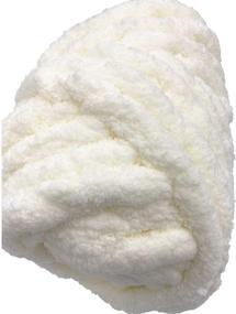 img 1 attached to 🧶 Soft Jumbo Chenille Yarn - Chunky Knit Chenille Yarn Blanket Yarn for Arm-Knit, Crochet, Knitting & Crafting - DIY Chunky Wool Yarn (2 Pack / 57 Yards, White)