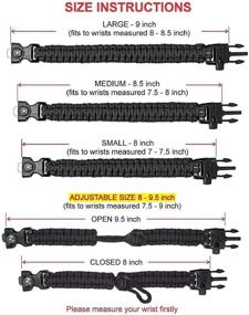 img 1 attached to SURVIVAL BRACELETS PARACORD Firestarter Compass