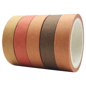 img 2 attached to 🎨 EnYan Solid Color Washi Tape Set: 5 Rolls of Basic Collection Decorative Tapes for Planners, Crafts, and Scrapbooking