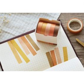 img 1 attached to 🎨 EnYan Solid Color Washi Tape Set: 5 Rolls of Basic Collection Decorative Tapes for Planners, Crafts, and Scrapbooking