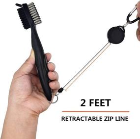 img 2 attached to 🏌️ NDNB Golf Club Brush: 2 Ft Retractable Groove Cleaner with Zip-line Carabiner - Lightweight, Stylish, and Ergonomic Design for Easy Attachment to Golf Bag!