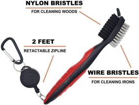 img 3 attached to 🏌️ NDNB Golf Club Brush: 2 Ft Retractable Groove Cleaner with Zip-line Carabiner - Lightweight, Stylish, and Ergonomic Design for Easy Attachment to Golf Bag!